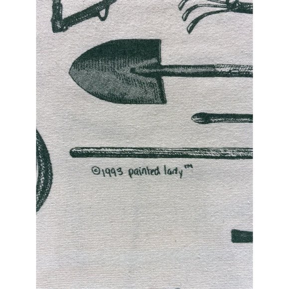 Gardening Tools AOP 90s Vintage Tshirt Size L Made In USA *No Tag* - Picture 2 of 7